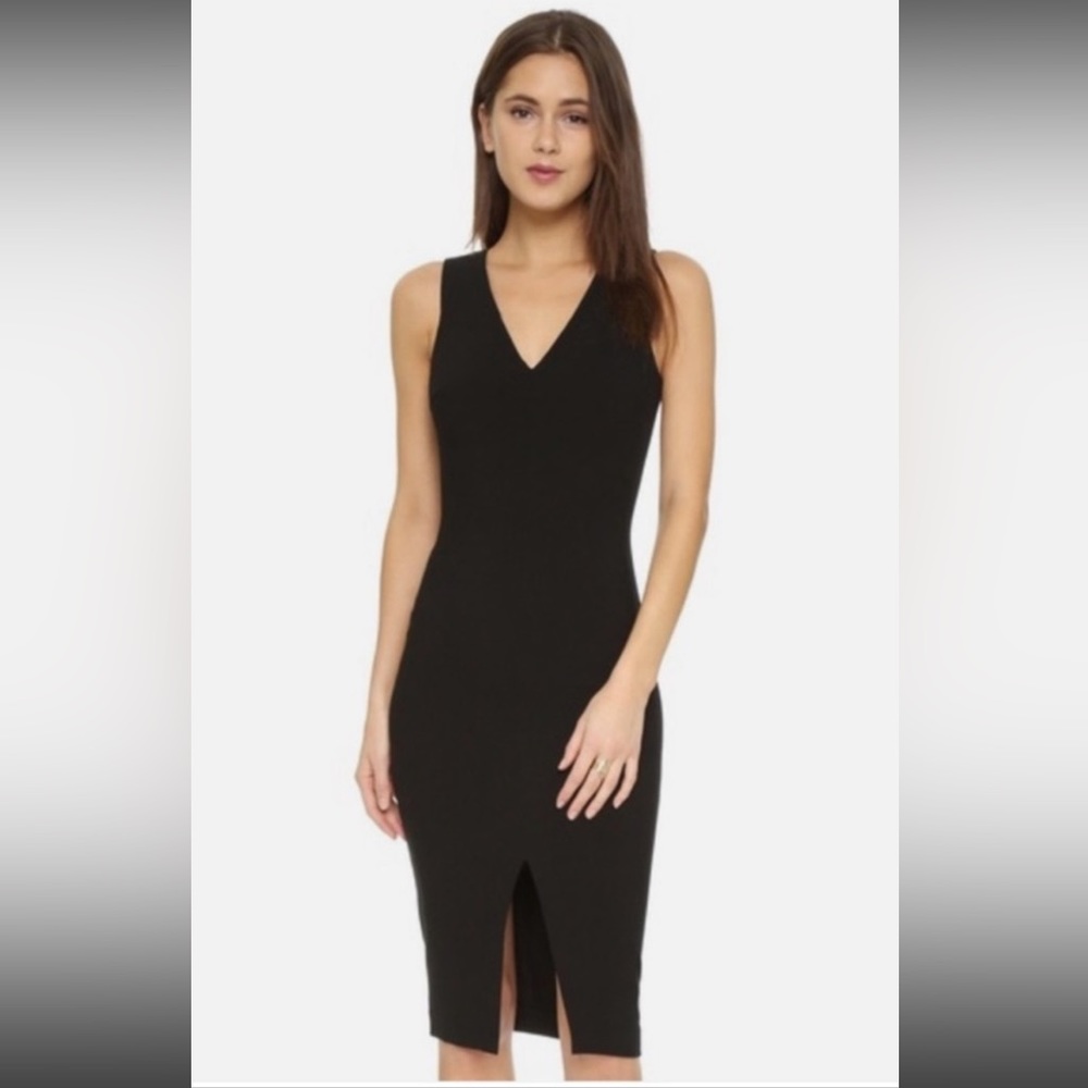 LIKELY Park Dress Black V-neck MIDI size 2
